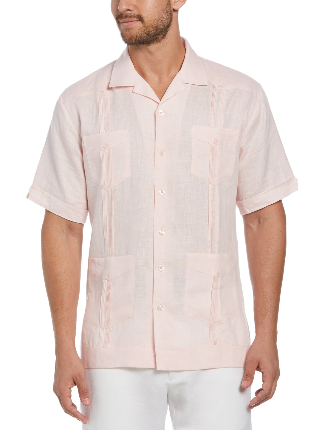 Linen Guayabera Shirt (Pink Dogwood) 