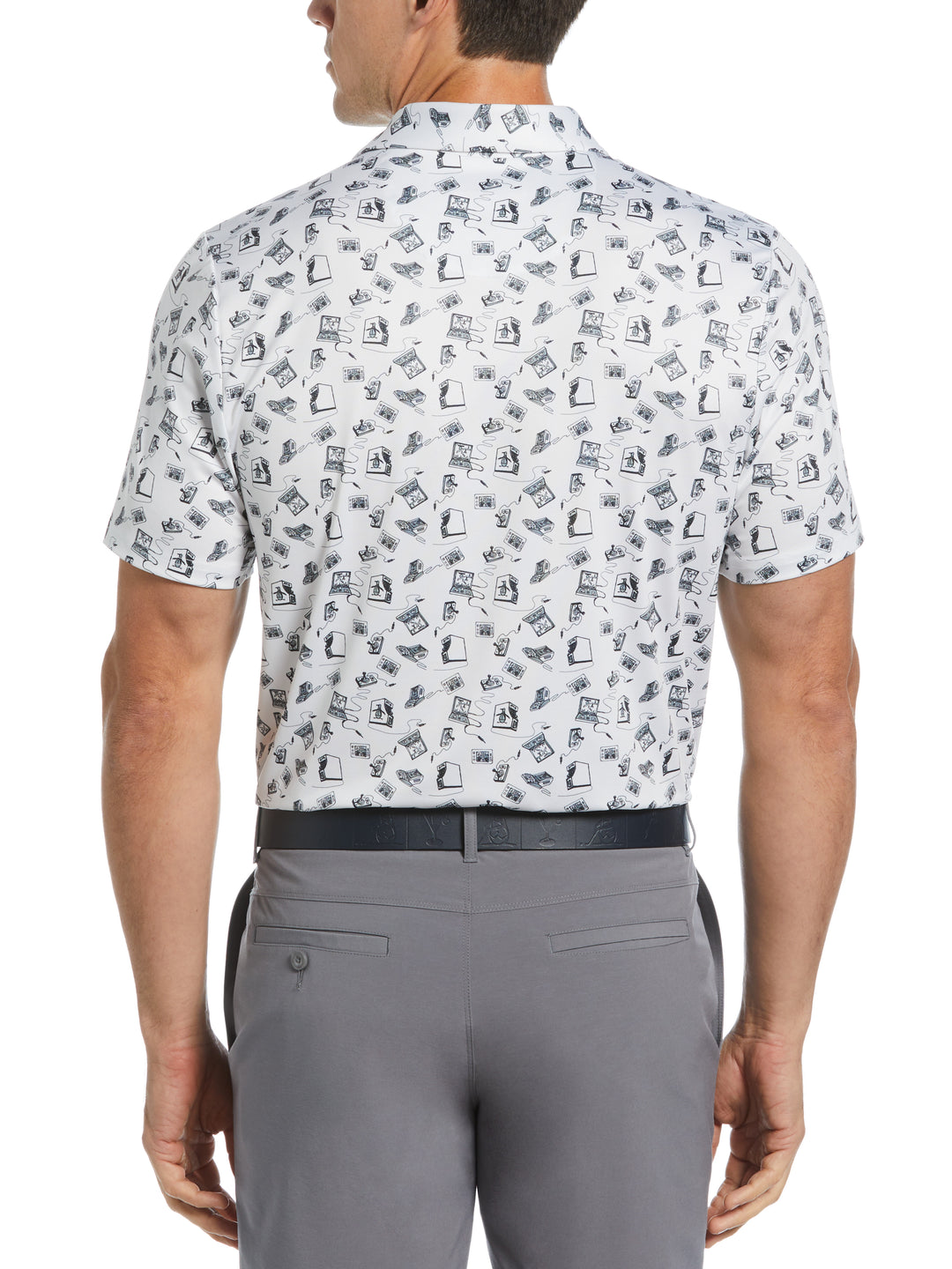 Retro Arcade Print Polo (Bright White) 