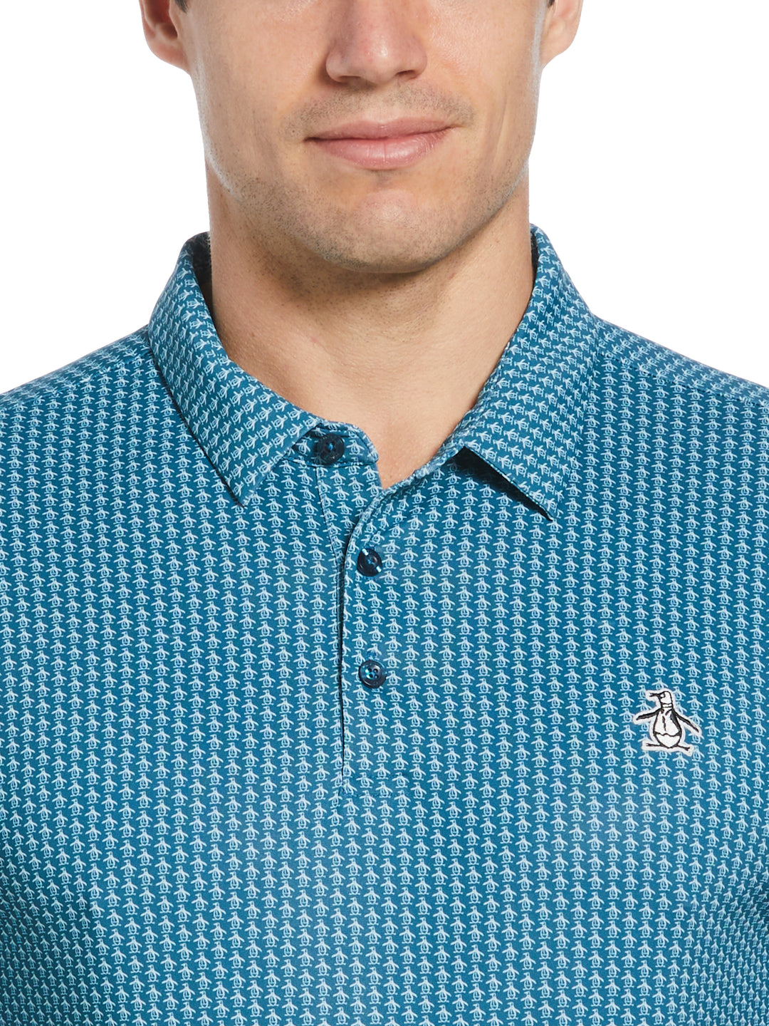 Allover Pete Print Short Sleeve Golf Polo Shirt (Corsair) 