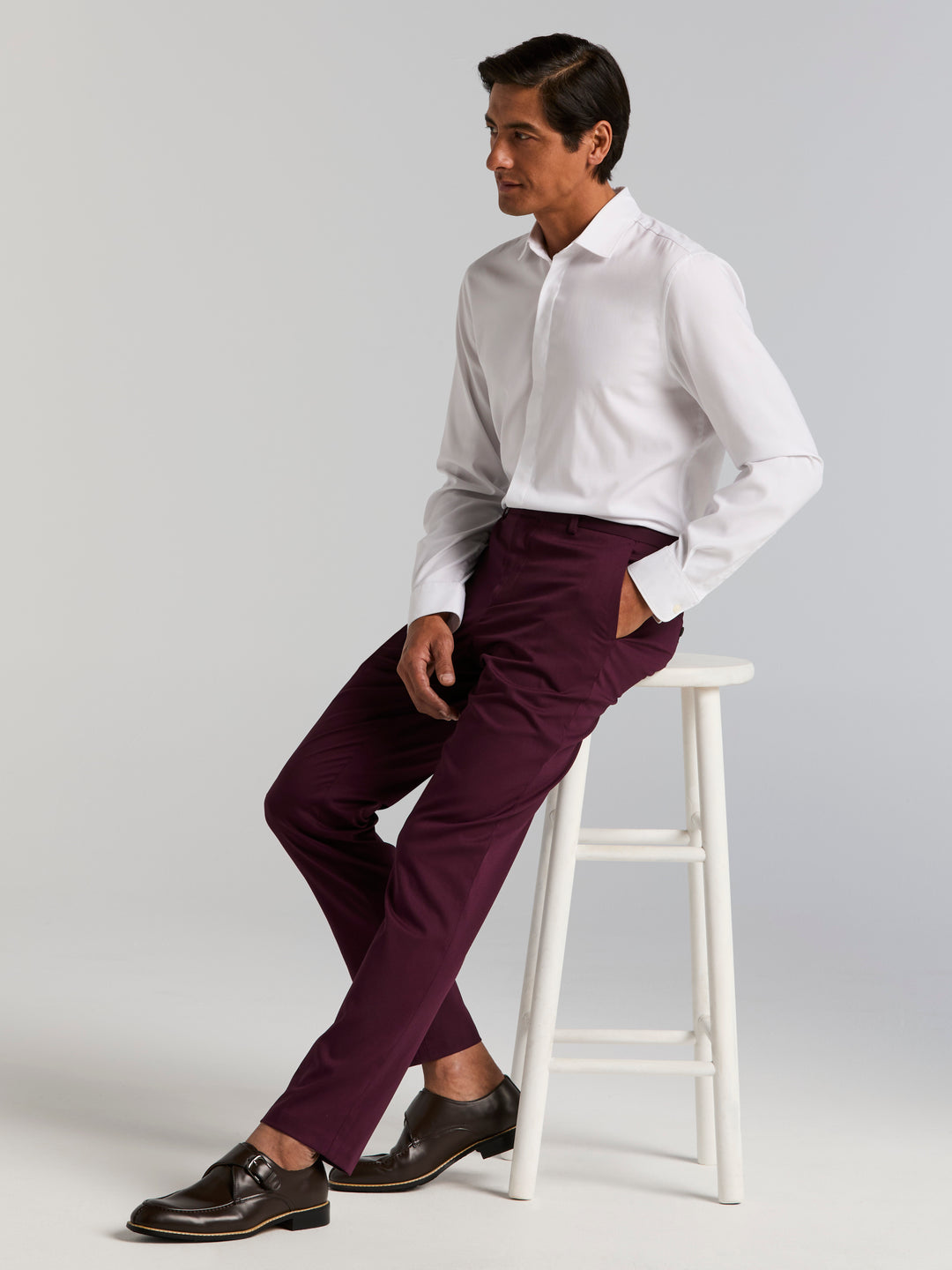 Slim Fit Water Resistant Tech Suit Pant (Winetasting) 