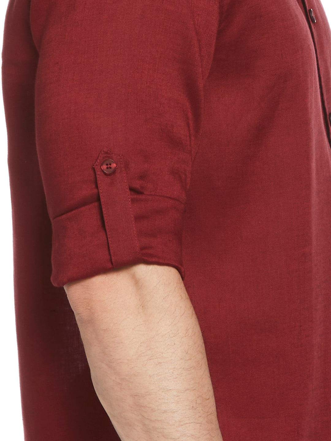 Linen Blend Wrinkle-Resistant Shirt (Cabernet) 