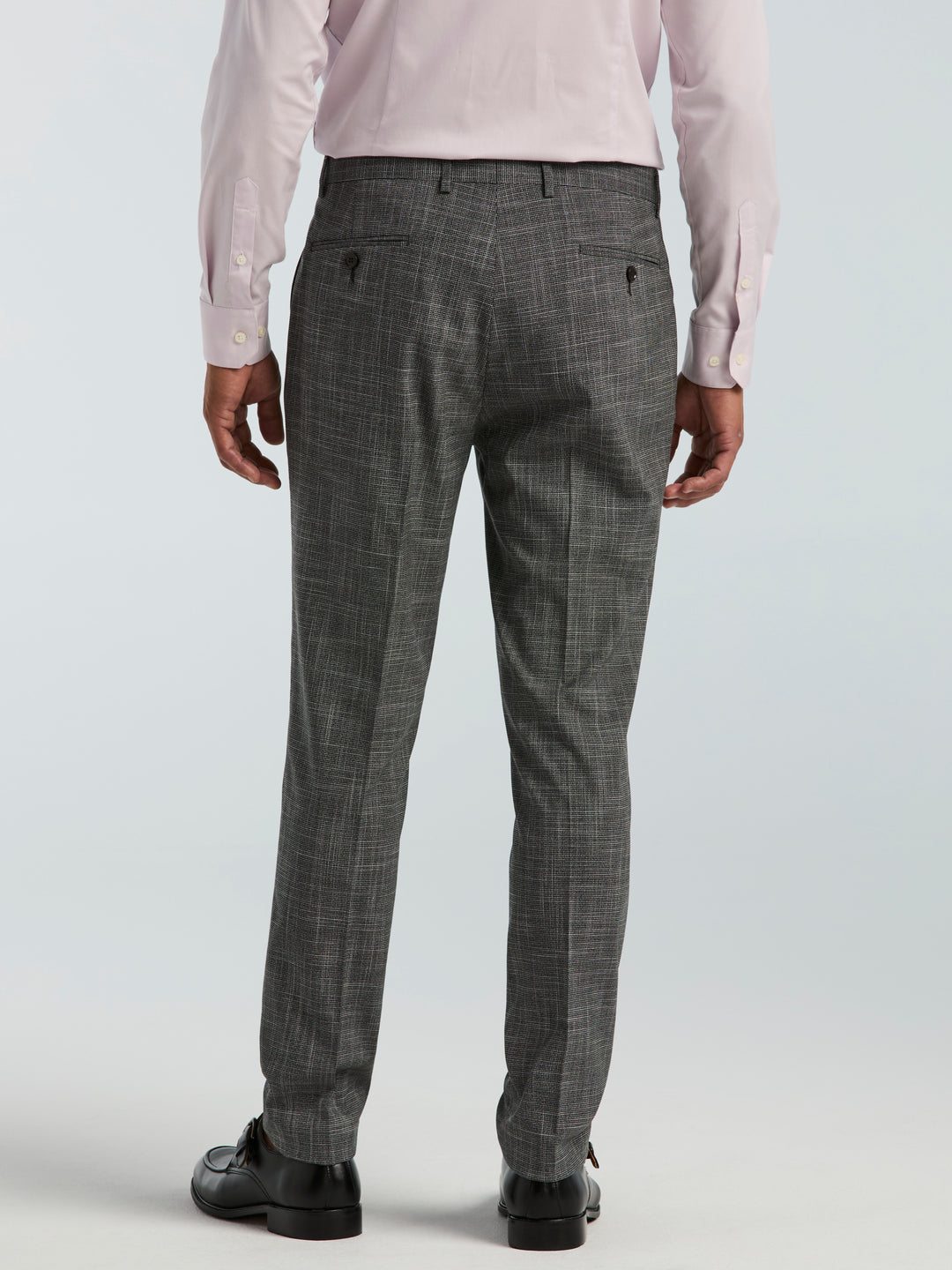 Skinny-Fit Houndstooth Suit Pant (Black/White) 