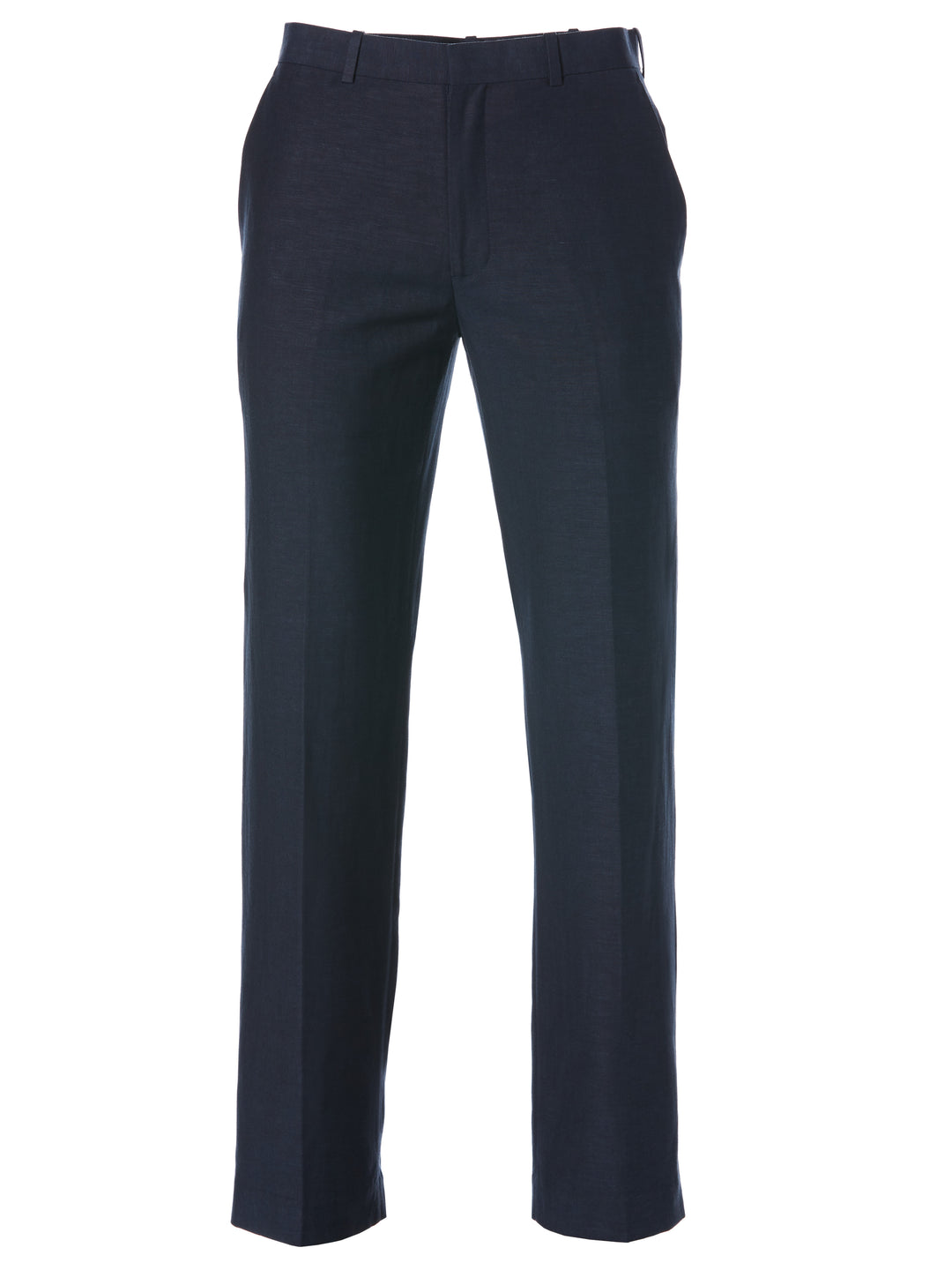Linen Blend Flat Front Dress Pant (Dress Blues) 