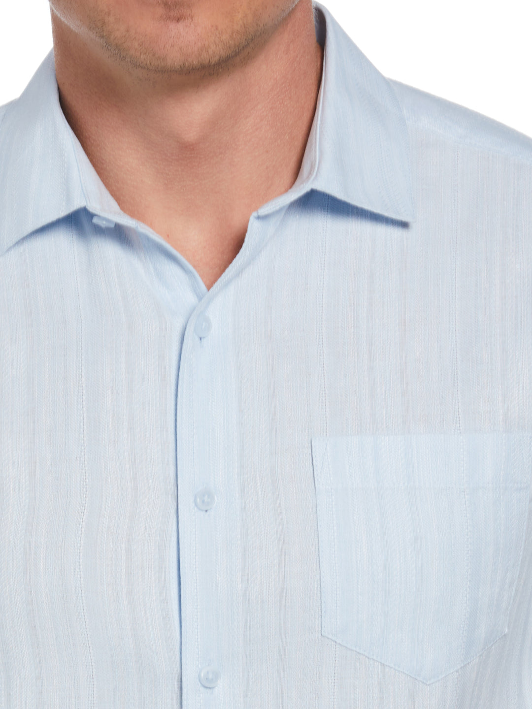 Linen Blend Dobby Stripe Print Shirt (Nantucket Breeze) 