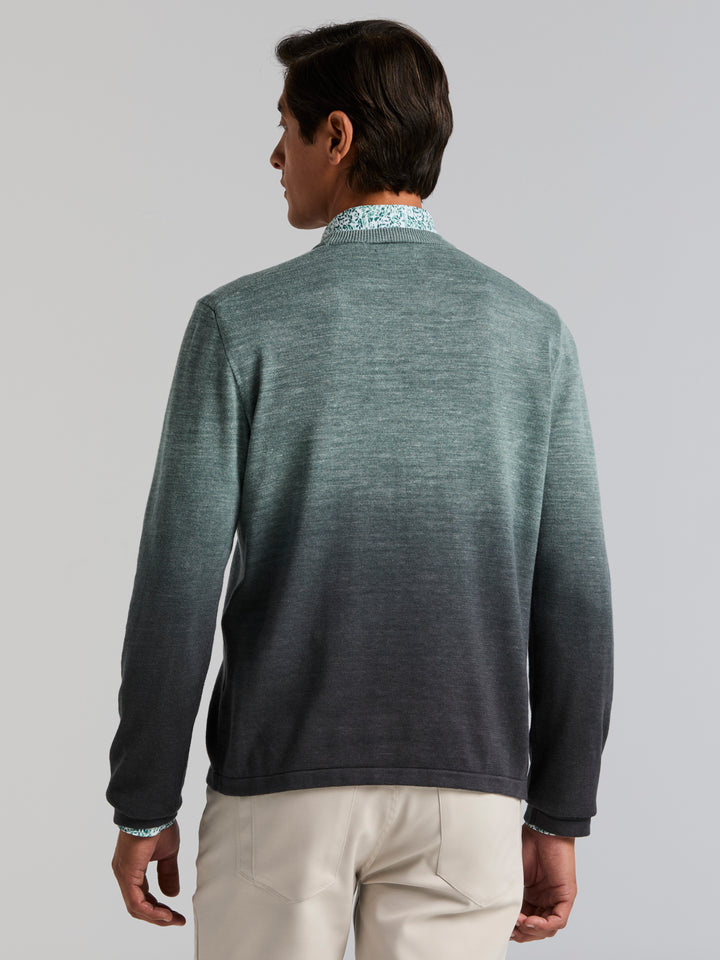 Long Sleeve Space Dye Crew Neck Sweater (Sea Pine) 