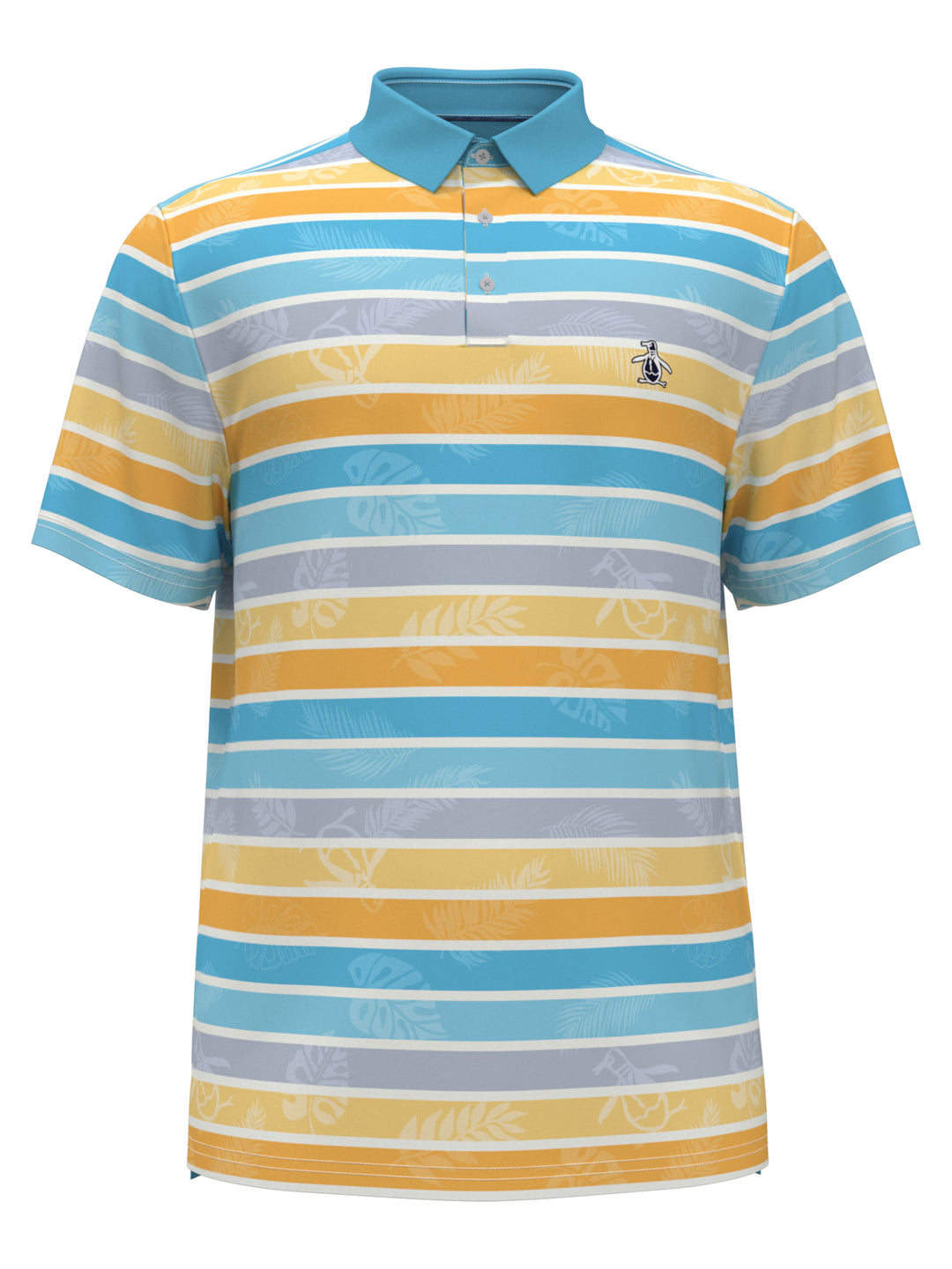 Original Resort Stripe Print Golf Polo (Aquarius) 
