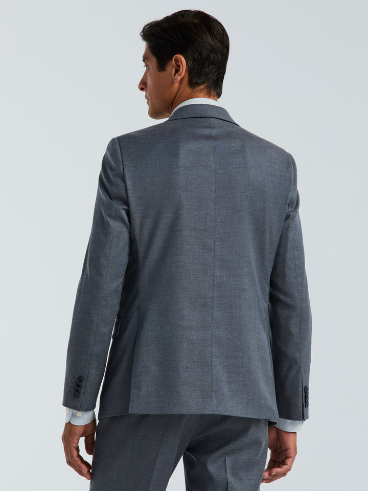 Skinny-Fit Textured Suit Jacket (Blue) 