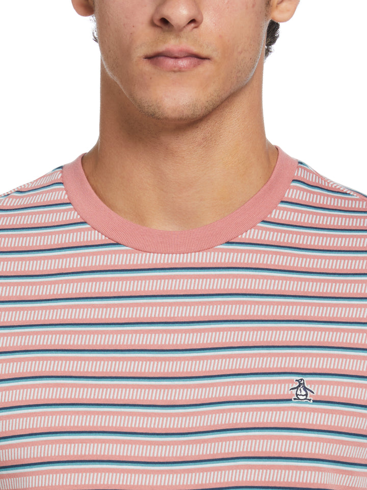 All Over Striped T-Shirt (Dusty Rose) 
