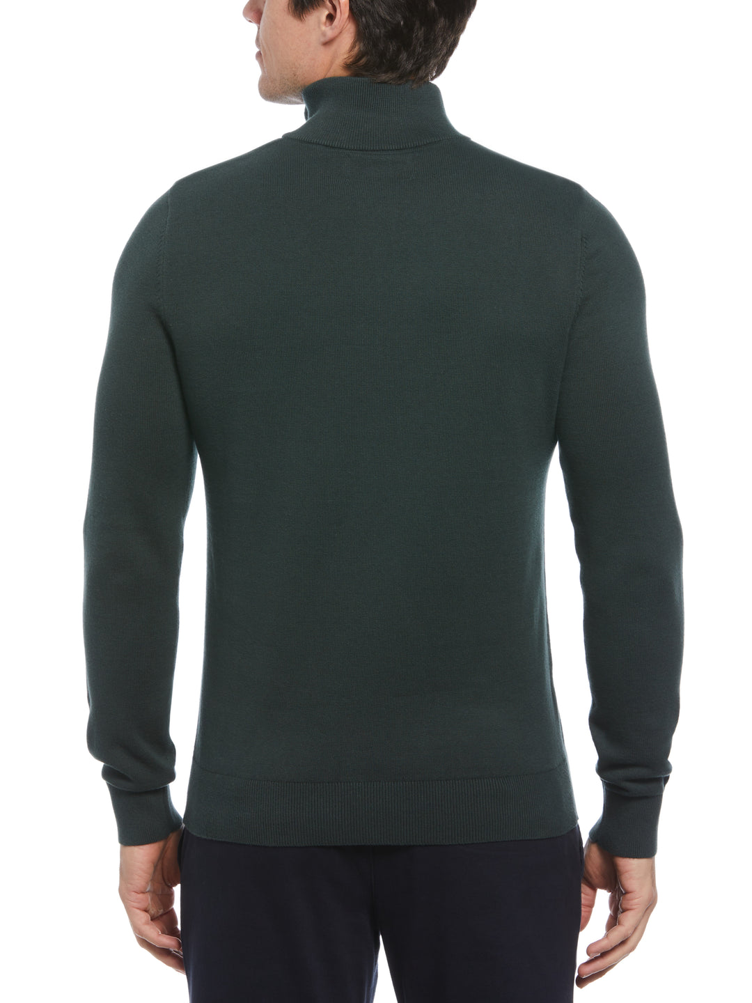 1/4 Zip Cotton Jersey Sweater (Darkest Spruce) 