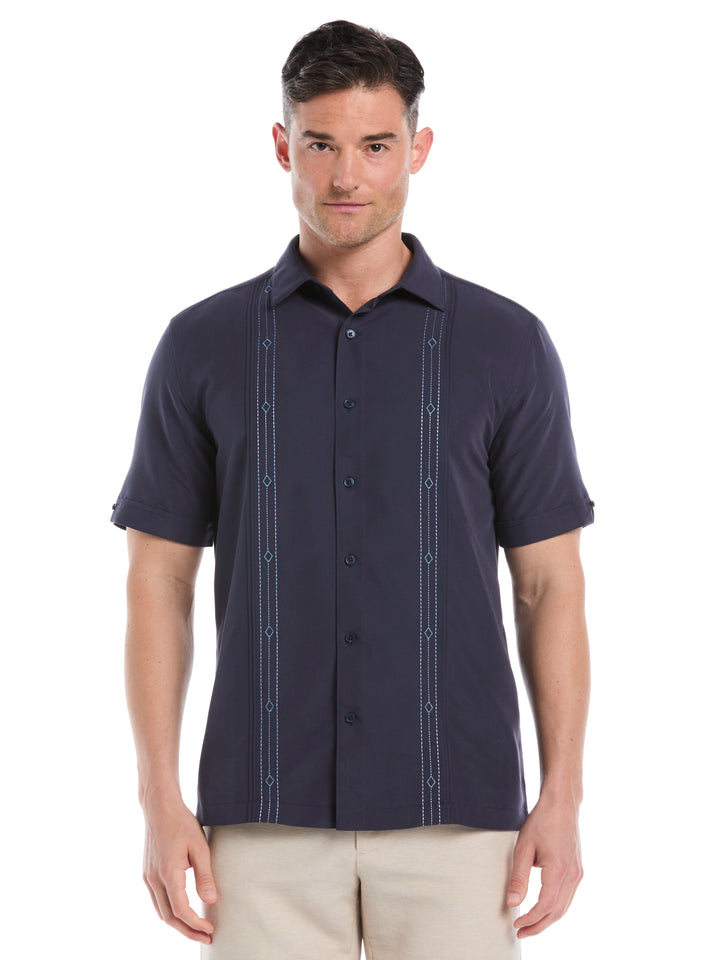 Embroidered Panel Shirt (Mood Indigo) 