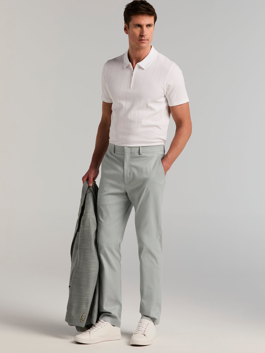 slim fit flat front dress pants Short loose-fitting Dress