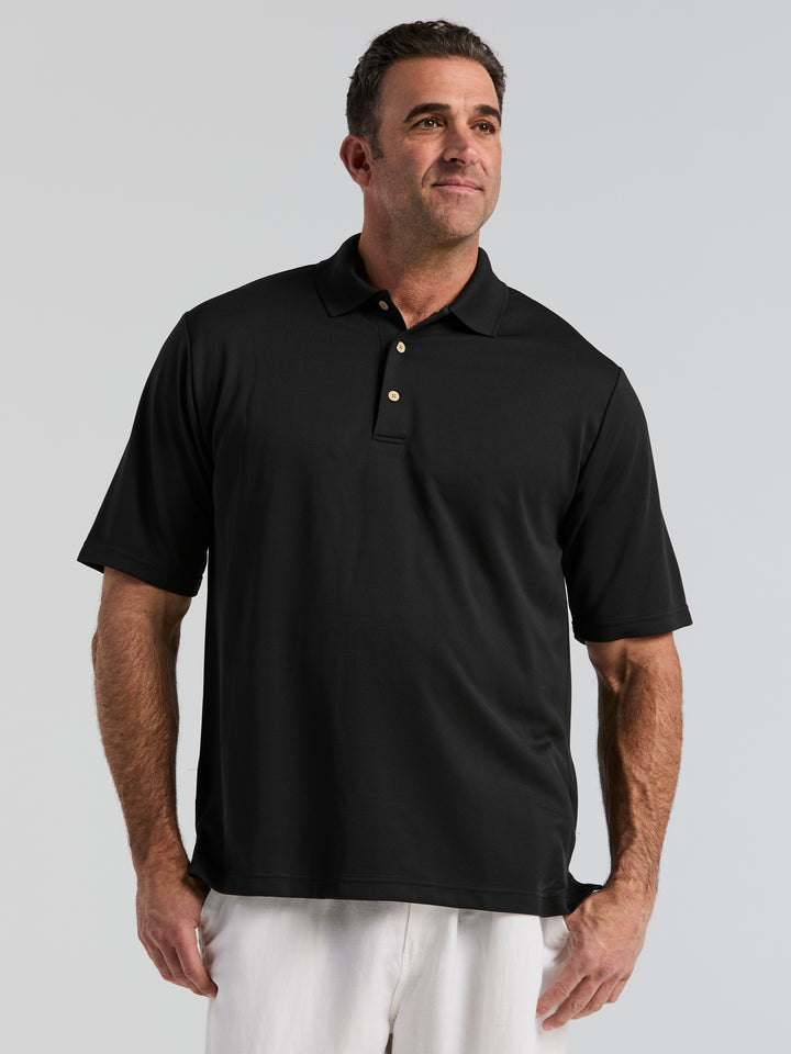 Big & Tall Ottoman Polo Shirt (Jet Black) 