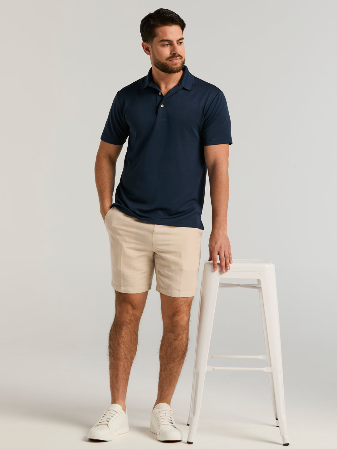 Wicking Ottoman Golf Polo Shirt (Dress Blues) 