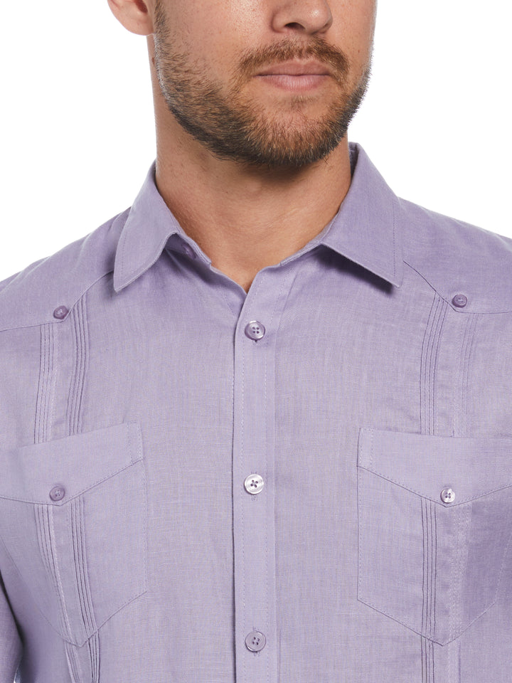 Linen Guayabera Shirt (Heirloom Lilac) 