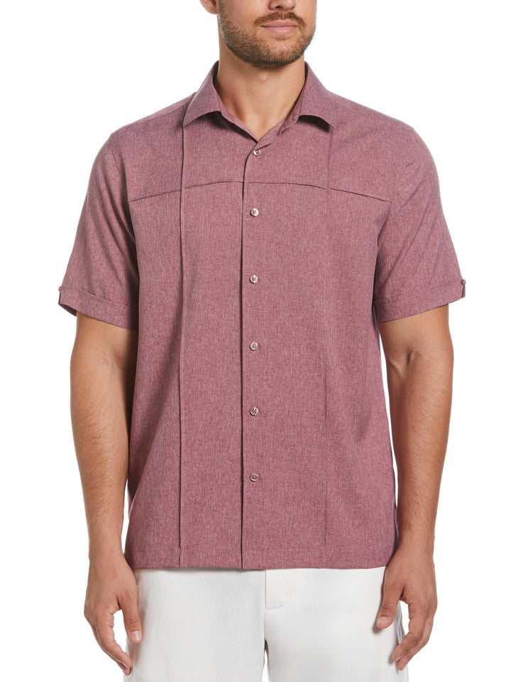Two-Tone Cross Tuck Chambray Shirt (Hawthorn Rose) 
