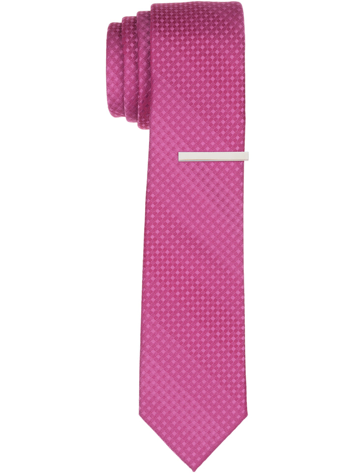 Slim Fit Solid Plain weave Necktie (Magenta) 