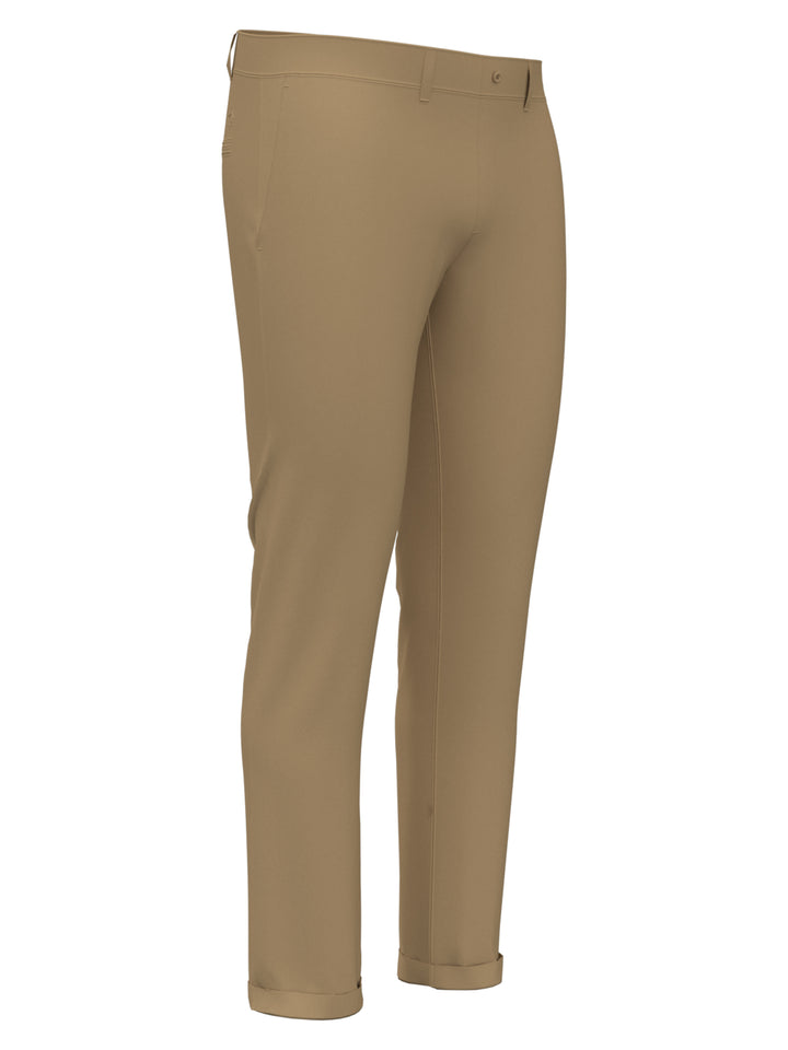 Slim Fit Stretch Chino Flat Front Pant (Travertine) 