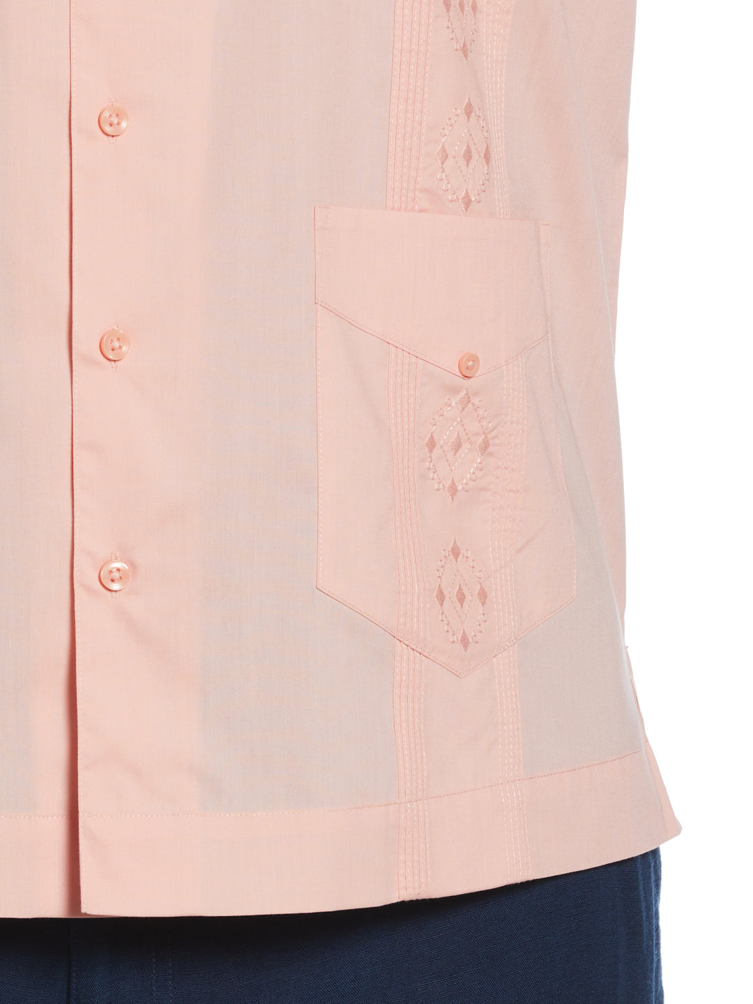 Big & Tall Poplin Guayabera Shirt (Coral Cloud) 