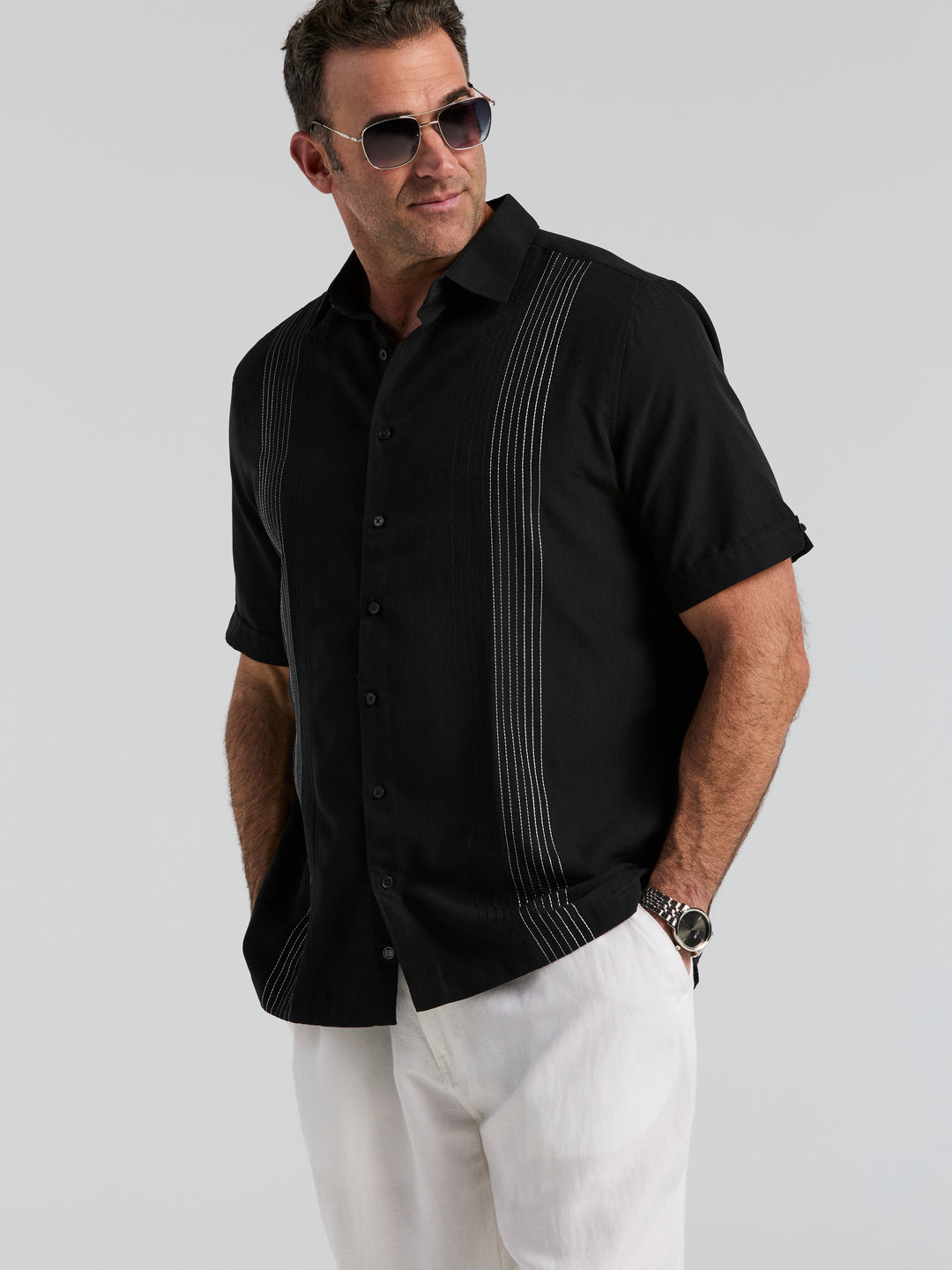 Big & Tall Ombre Shirt (Jet Black) 