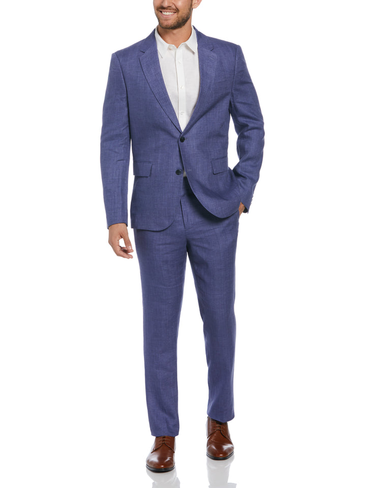 Delave Linen Flat Front Pant (Navy Peony) 