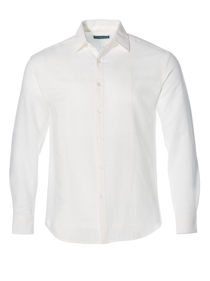 Big & Tall Solid Linen Sport Shirt (Bright White) 