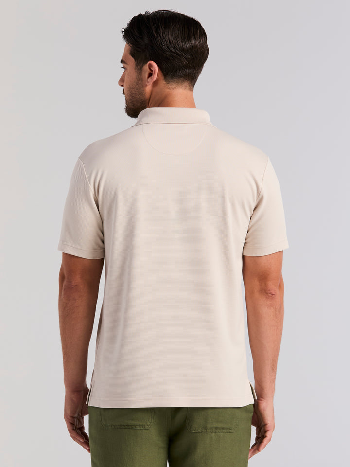 Wicking Ottoman Golf Polo Shirt (Moonbeam) 