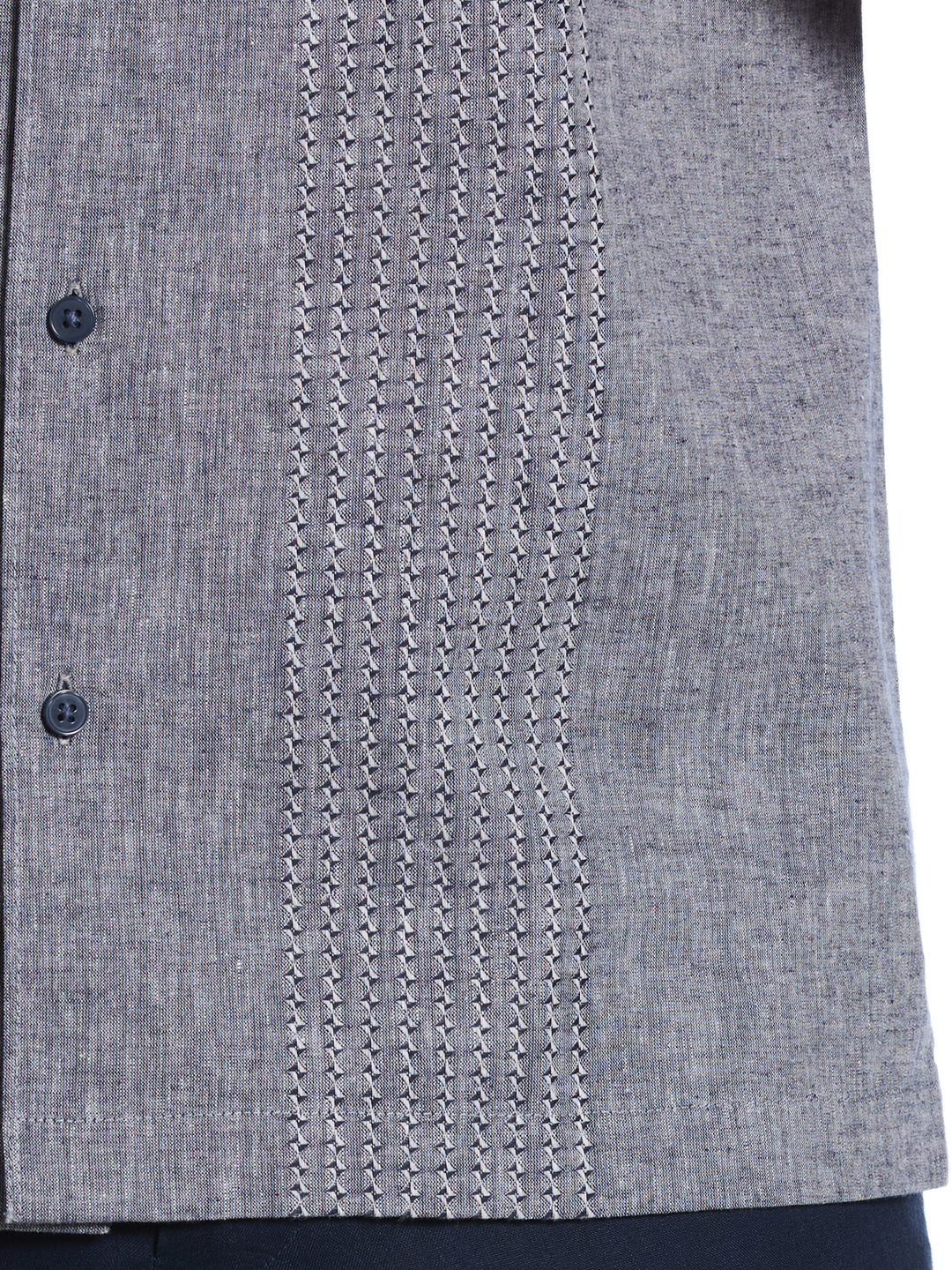 Linen Blend Dobby Panels Shirt (Dress Blues) 