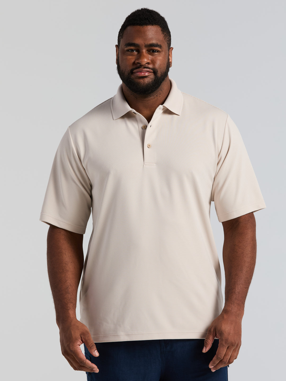 Big & Tall Ottoman Polo Shirt (Moonbeam) 
