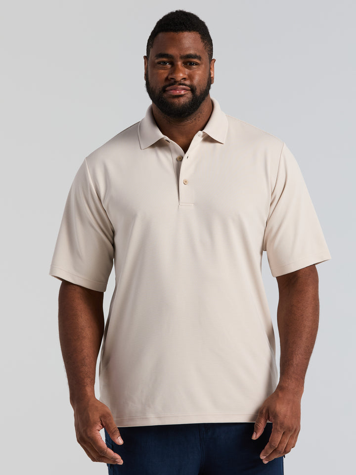 Big & Tall Ottoman Polo Shirt (Moonbeam) 