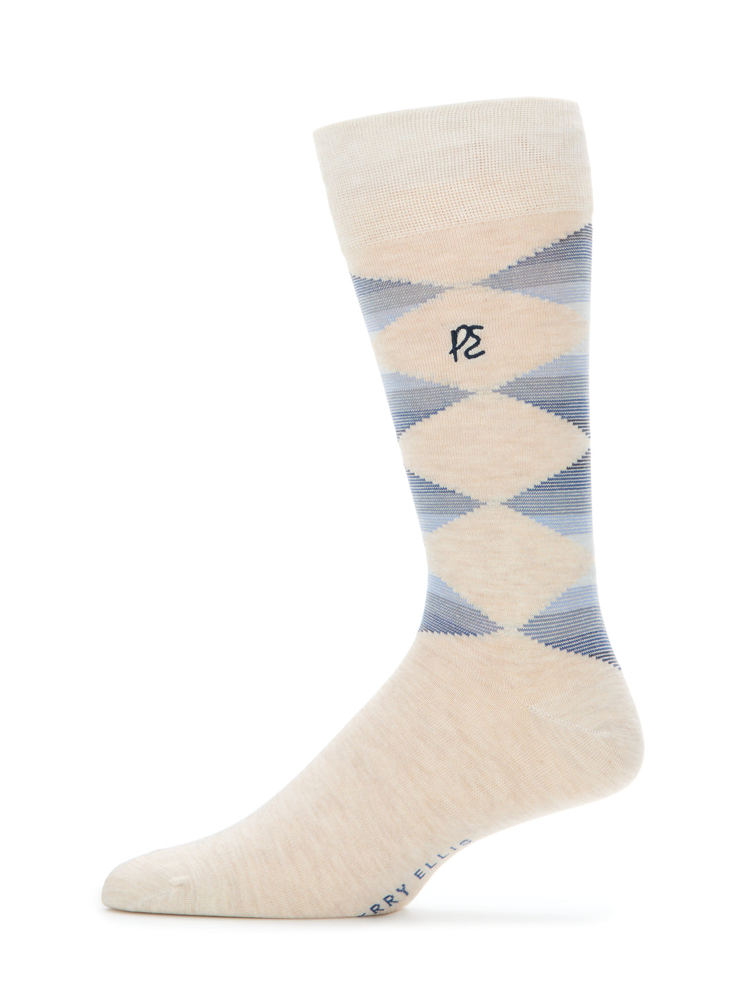 Multi Color Striped Argyle Socks (Cream Heather) 