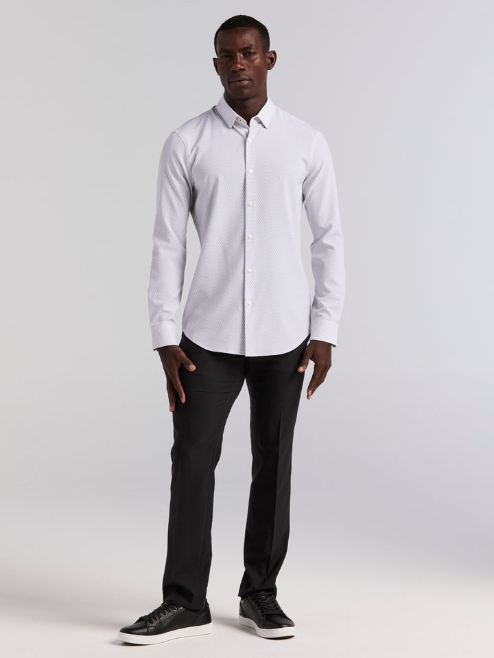 Slim Fit Diamond Geo Print Shirt (Chiseled Stone) 