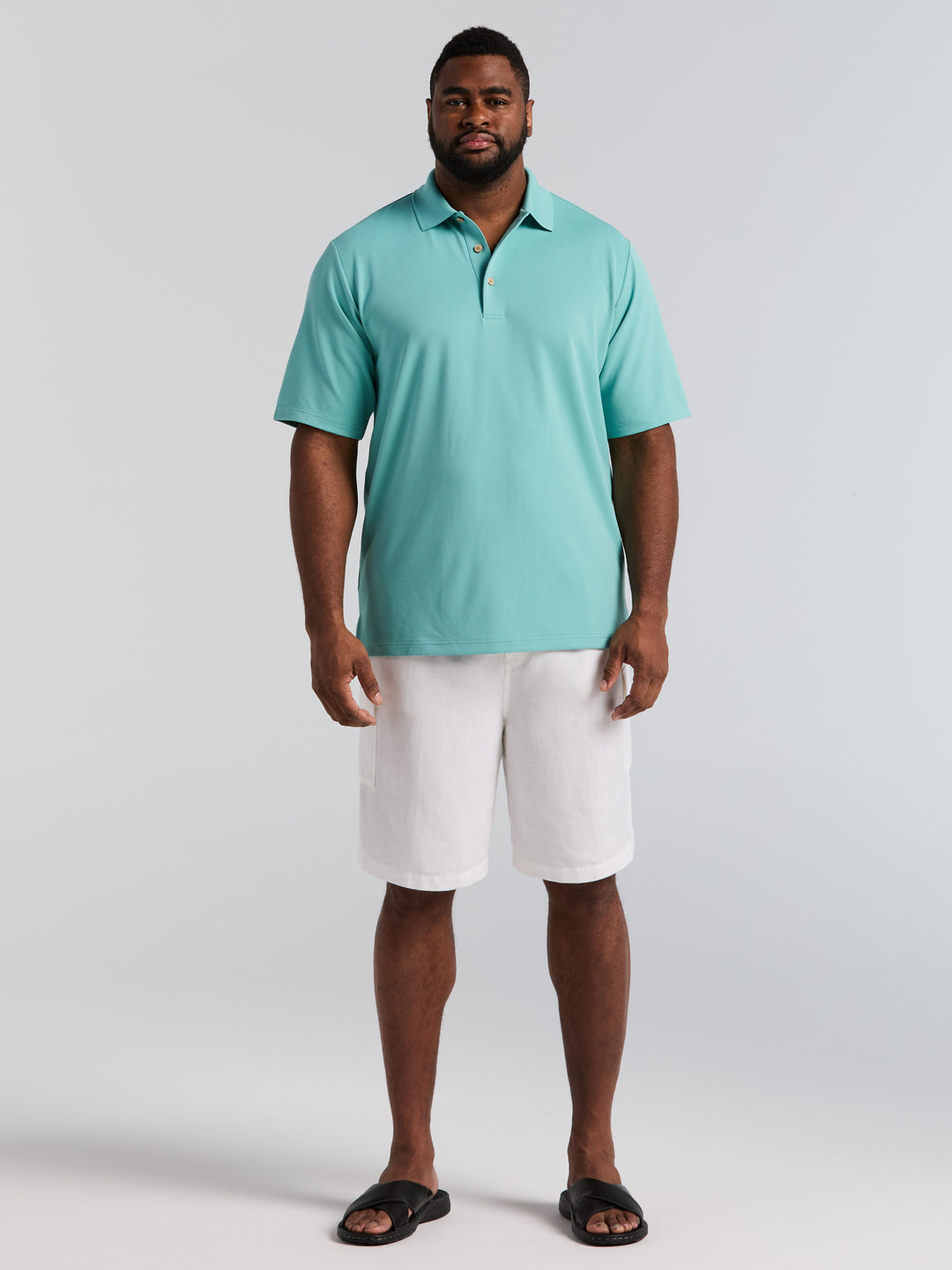 Big & Tall Ottoman Polo Shirt (Nile Blue) 