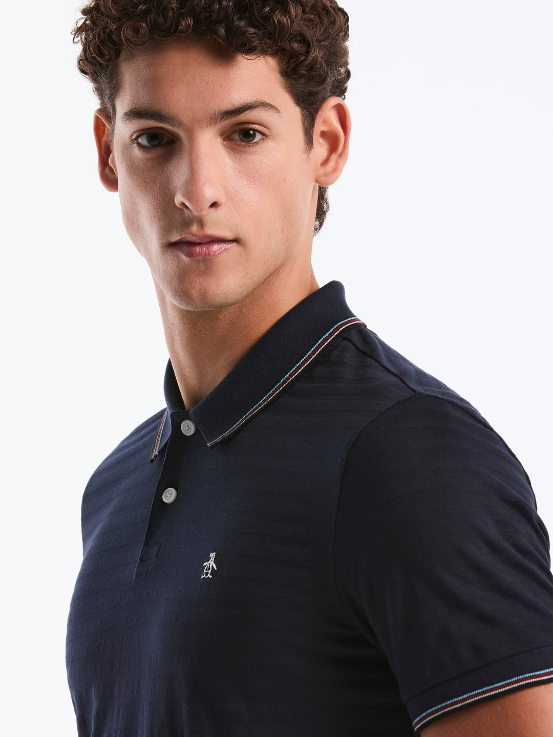 Solid Striped Polo Shirt (Dark Sapphire) 