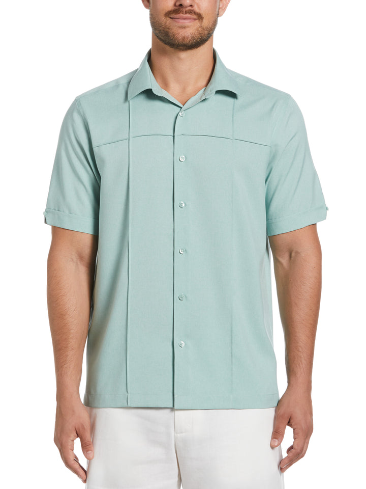 Two-Tone Cross Tuck Chambray Shirt (Blue Surf) 