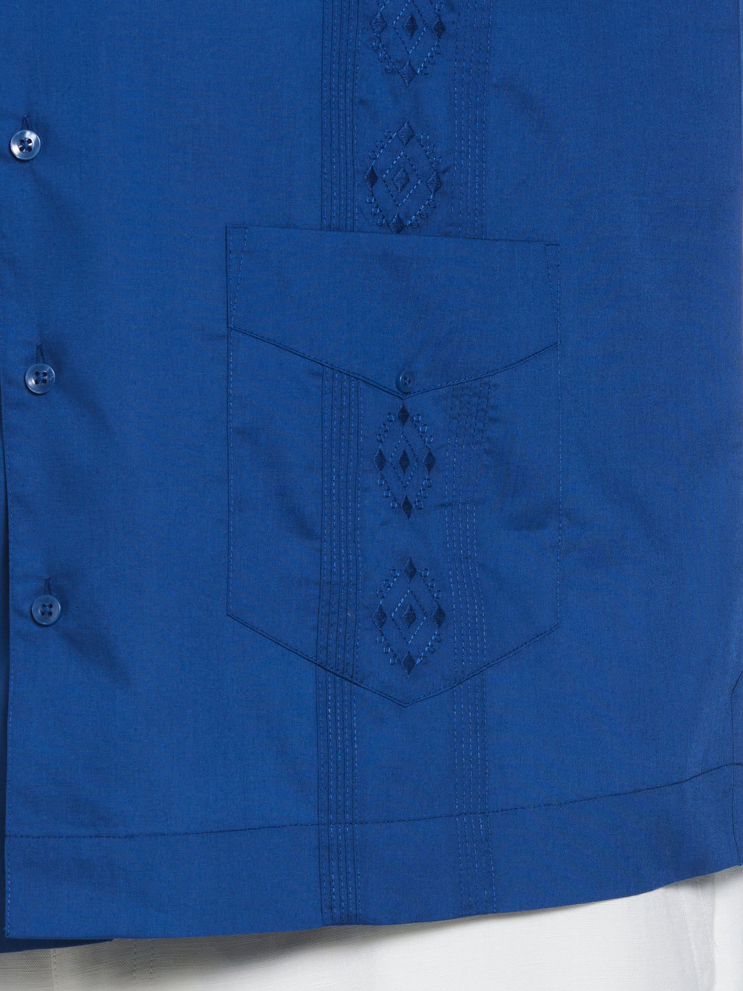 Big & Tall Poplin Guayabera Shirt (True Blue) 