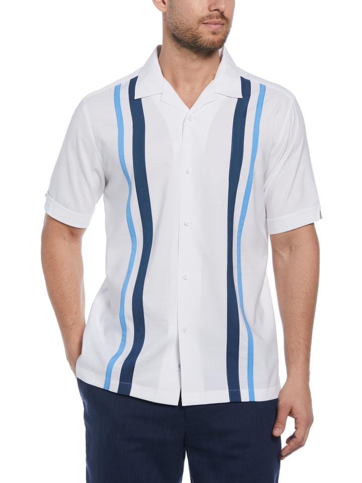 Camp Collar Retro Panel Shirt (Brilliant White) 