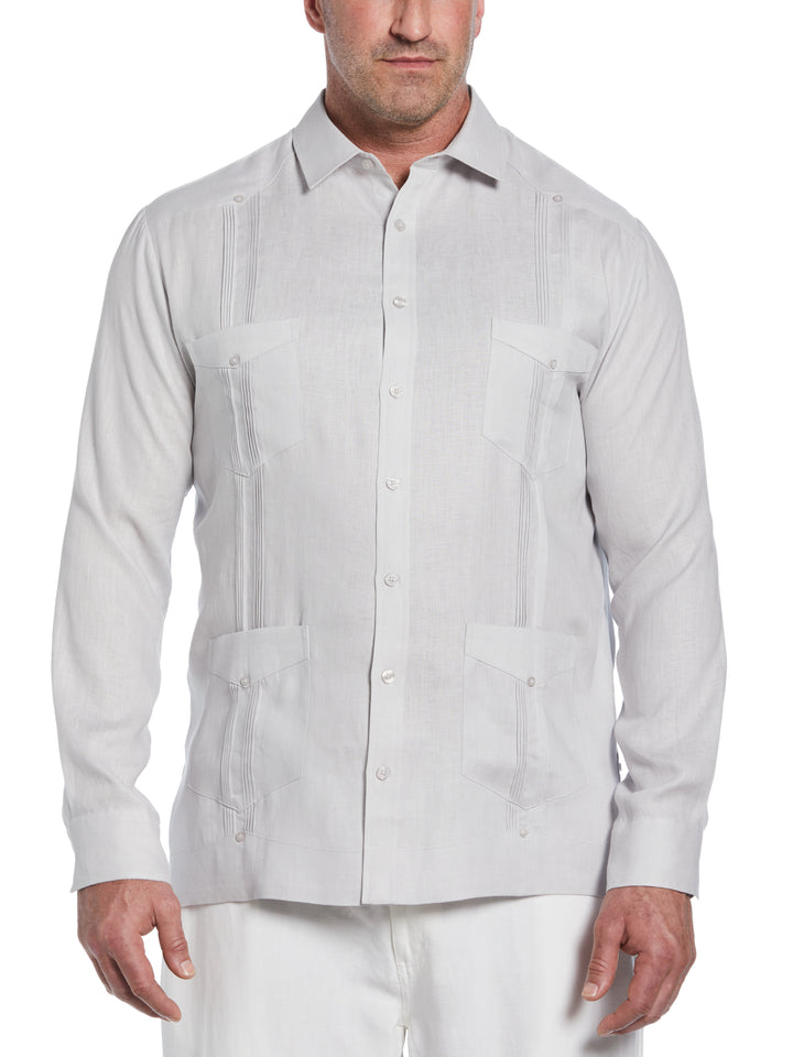 Big & Tall Linen Guayabera Shirt (Micro Chip) 