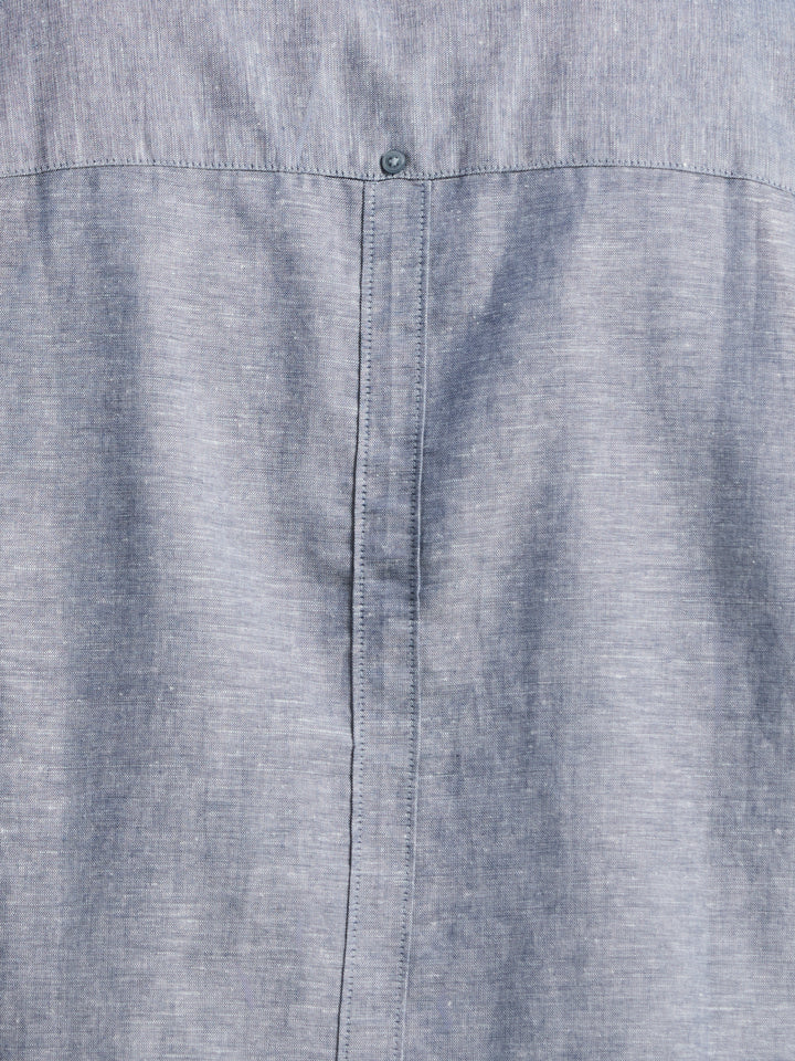 Big & Tall Linen Blend Guayabera Shirt (Ensign Blue) 
