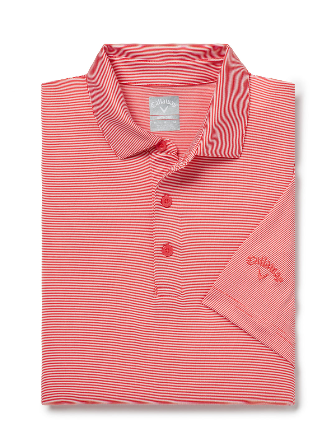 Fine Line Stripe Golf Polo Shirt (Teaberry) 