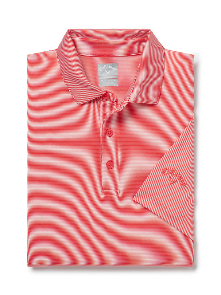 Fine Line Stripe Golf Polo Shirt (Teaberry) 