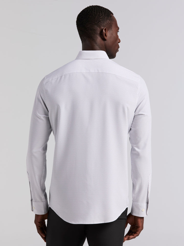 Slim Fit Diamond Geo Print Shirt (Chiseled Stone) 