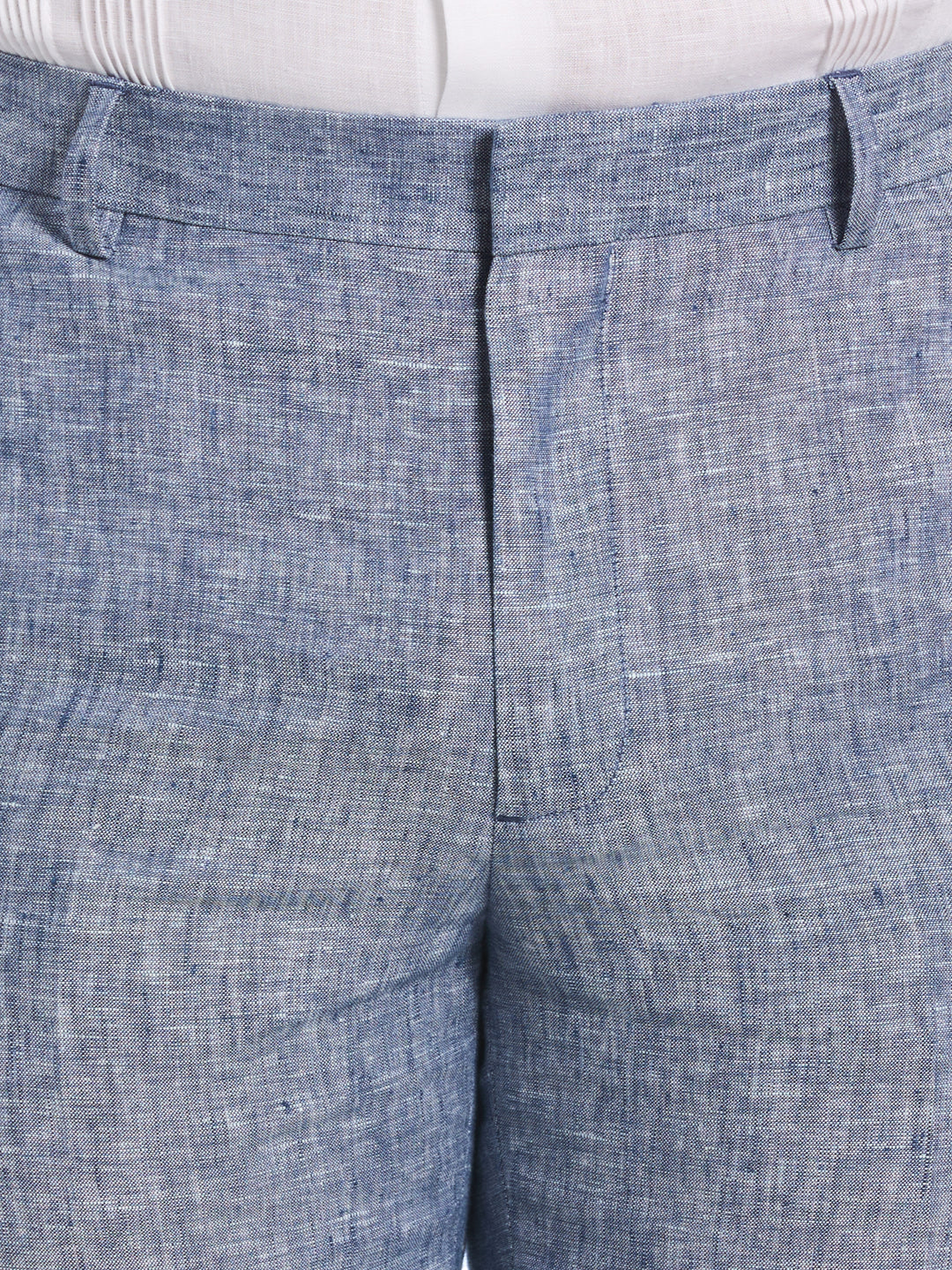 Delave Linen Flat Front Pant (Ensign Blue) 