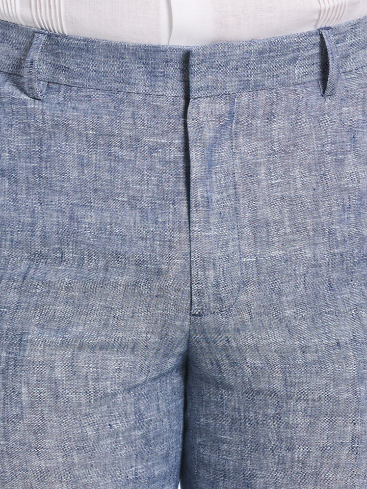 Delave Linen Flat Front Pant (Ensign Blue) 