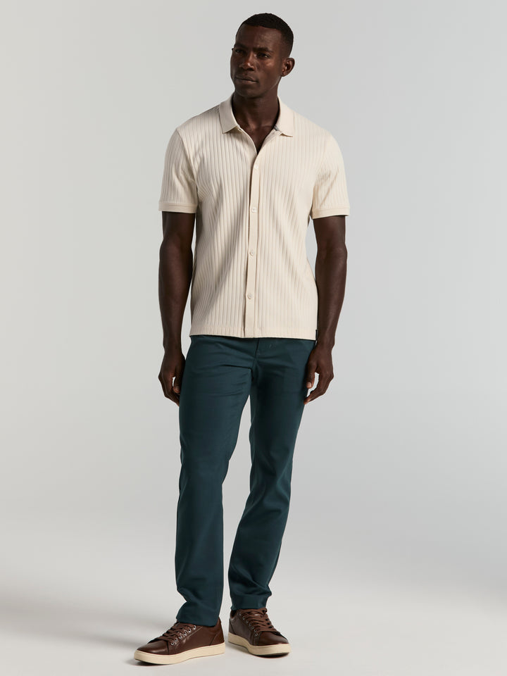 Ribbed Button Up Shirt (Birch) 