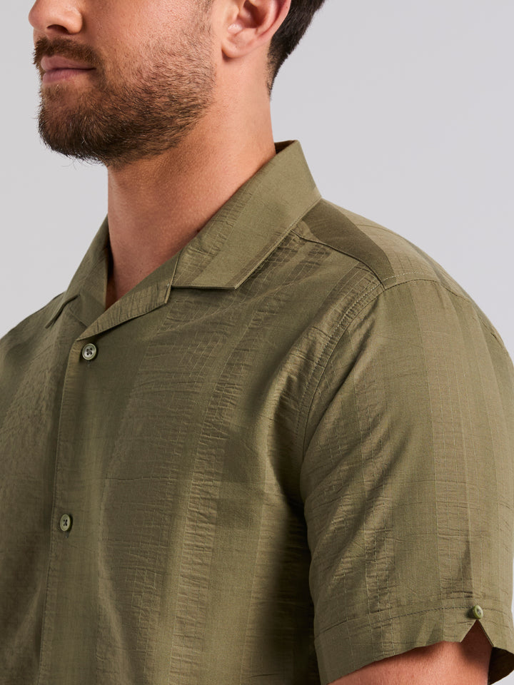 Seersucker Texture Shirt (Olivine) 