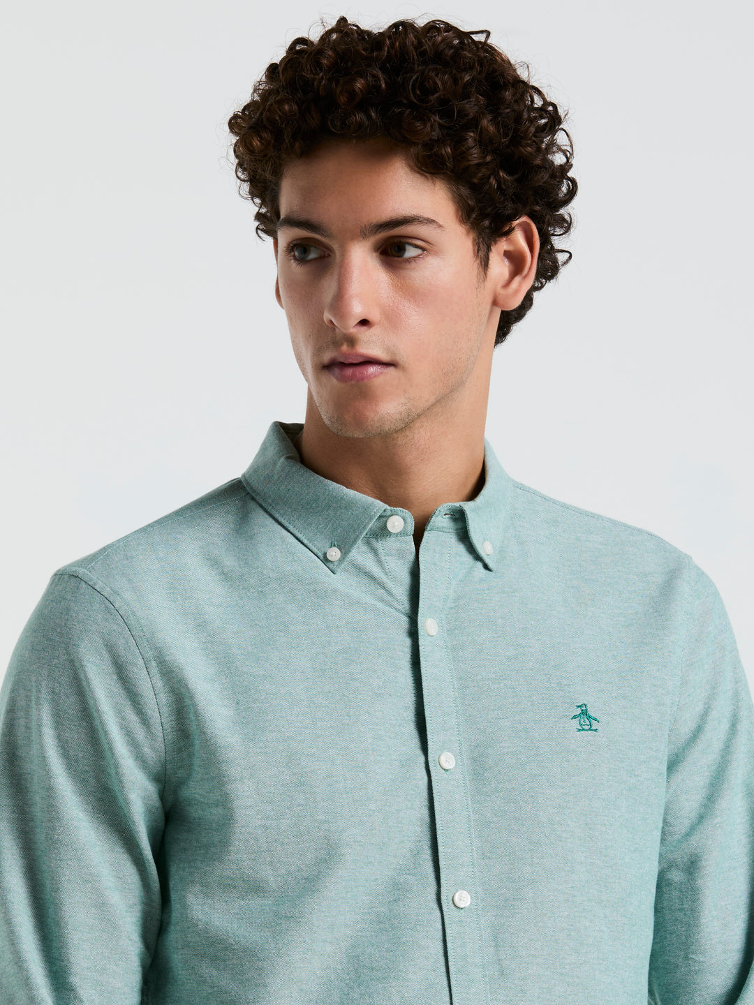 Oxford Long Sleeve Button-Down Shirt (Antique Green) 