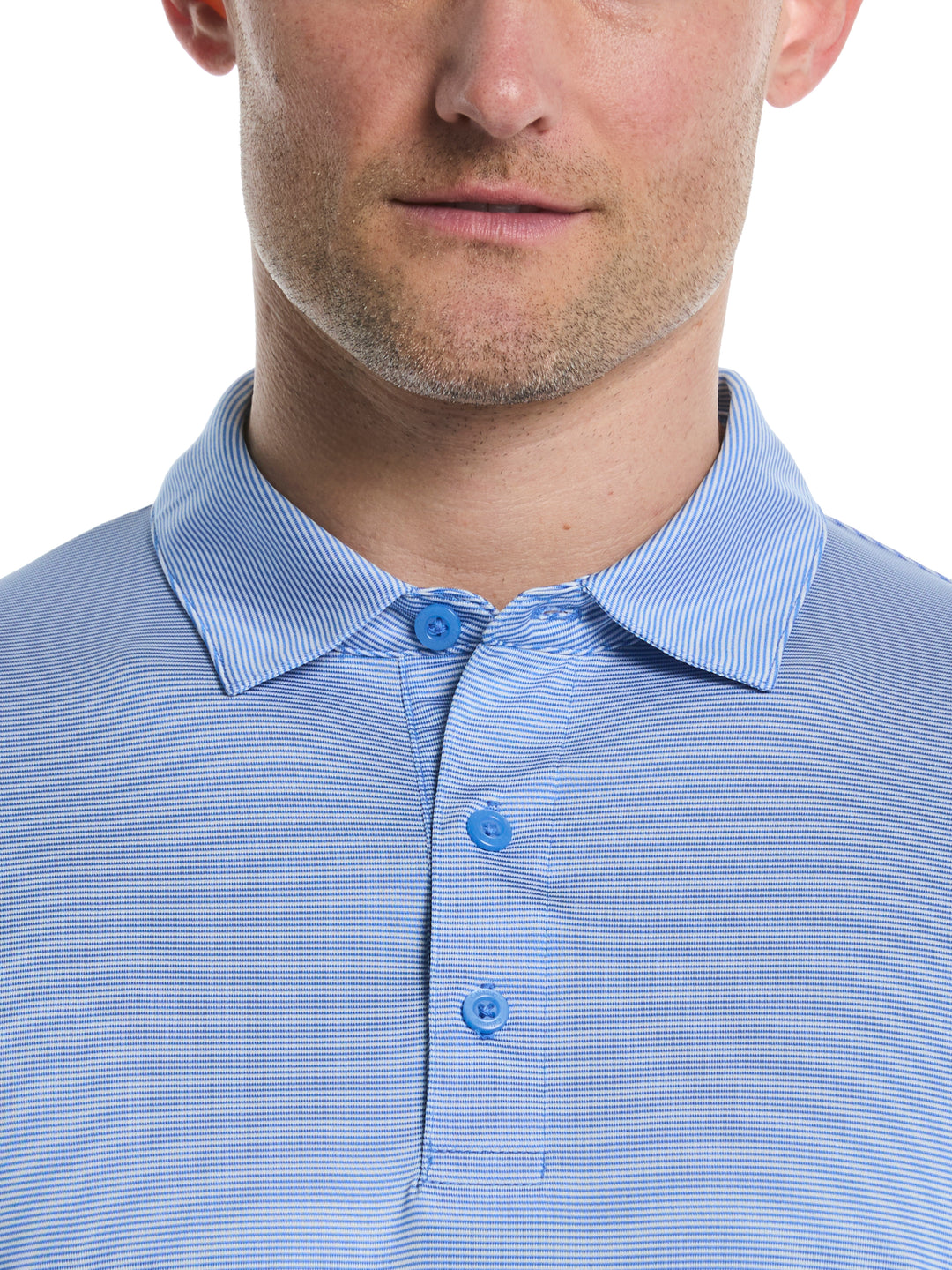 Fine Line Stripe Golf Polo Shirt (Regatta/Brt White) 