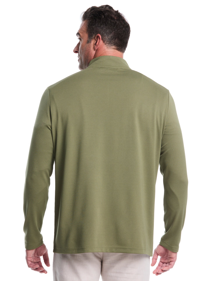 Big & Tall 1/4 Zip Long Sleeve Sweater (Olivine) 
