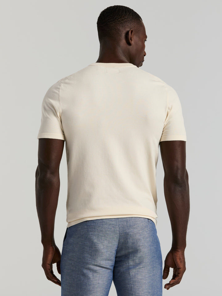 Short Sleeve Geo Texture Crew Sweater (Birch) 