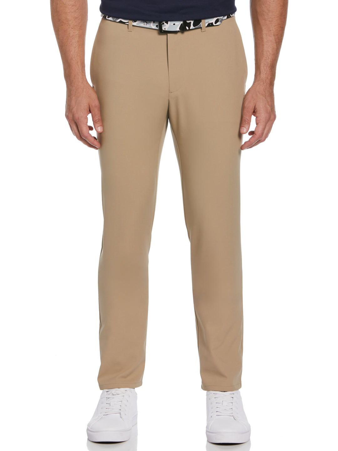Flat Front Solid Golf Trousers (Chinchilla) 